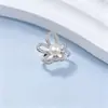 Anel de Pérola de Água Doce Natural, Toque de Luxo Leve e de Alta Qualidade, Design Aberto Ajustável para Mulheres, Zircônia Microincrustada, Joias de Novo Estilo para Atacado