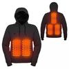 Uau, zona de suéter quente com capuz transfronteiriça aquecimento nível 5 carregamento USB temperatura constante quente suéter pullover masculino