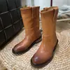 Botas Martin de Estilo Europeo 2026 Desgastadas de Media Pantorrilla para Mujer, Nuevas Botas Vaqueras Occidentales de Otoño, Botines Modernos