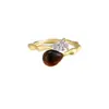 Anillo Explosivo de Piedra Ojo de Tigre 2025 Anillo de Dedo de Nicho Vintage para Mujer Anillo de Estilo Retro Ajustable de Lujo Ligero
