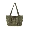 Bolsa tote estilo coreano, chique sem esforço, perfeita para estudantes, casual e portátil, uma bolsa de ombro retrô e sofisticada com grande capacidade
