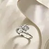 Anillo de moissanita de un quilate, anillo popular de estrella transfronterizo, anillo dulce de pentagrama abierto, moderno
