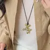 Collar Largo Estilo Chica Picante Dulce y Fresco con Cordón de Cuero Rojo en Forma de Corazón para Mujer, Cadena para Suéter Retro de Alta Gama Ajustable para Otoño e Invierno