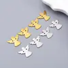 Colgante de Ángel de Acero Inoxidable Pulido Espejo Doble Lado en Stock Accesorio DIY con Dos Agujeros para Pulsera Piezas Hechas a Mano