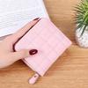 Nueva Cartera para Mujer Estilo Coreano Simple Mini Cartera de Cuadros Estudiantes de Secundaria Retro Billetera Corta para Monedas Portatarjetas Ranuras Múltiples para Tarjetas