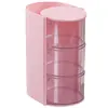 Soporte Giratorio para Brochas de Maquillaje con Tapa a Prueba de Polvo Organizador de Esponjas de Belleza Caja Multifuncional de Almacenamiento para Cosméticos de Escritorio