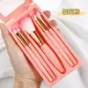 Novo Conjunto de 5 Peças Caixa de Espelho com Janela Aberta Pincéis de Maquiagem Blush Sombra em Pó Solto Conjunto de Pincéis de Cabelo Macio Ferramentas de Maquiagem Portáteis