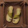 Sandalias de Mocasín para Mujer para Verano 2026, Estilo Nuevo para Uso al Aire Libre, Tacón Bajo, Diseño de Nicho, Zapatos Romanos Retro de Playa