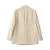 Blazer Elegante de Moda para Mujer 2026, Estilo Europeo y Americano Transfronterizo, Manga Larga, Cuello Solapa, Holgado, Doble Botonadura 2753522