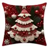 Textiles suaves para dormitorio: fundas de almohada con estampado de renos, árbol de Navidad y copo de nieve, fundas de cojín decorativas para sofá y dormitorio de Navidad, tela de felpa corta