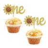 Girasol girasol una tarjeta de pastel inserción tema girasol fiesta de cumpleaños de bebé de un año enchufe
