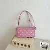 Bolso para Mujer 2026 Estilo Nuevo Bloque de Color Lunares Piel Genuina Cilíndrico Bajo el Brazo Diseño de Nicho Coreano Bolso de Hombro para Viajes Piel de Oveja