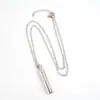 Collar con Urna Cilíndrica de Acero de Titanio Transfronterizo para Conmemorar a Seres Queridos Collar con Colgante Largo Retorcible de Acero Inoxidable