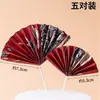 Decoraciones para Pasteles Estilo Chino, Adornos Tradicionales de Abanicos Chinos, Decoraciones para Postres de Pasteles de Cumpleaños, Tarjetas de Inserto y Toppers