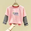 Camiseta Redonda Estilosa de Dibujos Animados Anime para Bebés Niños Primavera Otoño 100% Algodón Puro Ropa para Niños Camiseta de Manga Larga 100% Algodón Puro