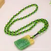 Collar de cadena para suéter con colgante de imitación de jade Hetian de alta calidad, doble color, dragón y fénix, estilo nacional, esmalte, fabricantes, venta al por mayor