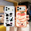 Capa de celular fofa estilo cartoon de gatinho e cachorrinho coreana e japonesa, estilo desenhado à mão, amiga da pele, para iPhone 18, feita de silicone líquido verdadeiro