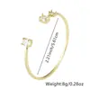 Pulsera Nueva Simple Europea y Americana para Mujer con Circonita Microincrustada Pulsera Abierta LOVE Pulsera Geométrica Chapada en Cobre Oro Real Joyería
