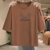 Comércio Exterior Transfronteiriço Último Estoque de Comércio Exterior Grandes Marcas Etiquetas Cortadas Roupa de Mãe Camiseta de Manga Três Quartos para Meia-Idade e Idosos Camiseta Estilosa