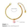Moda Europea y Americana Colorido Colgante Redondo con 26 Letras Inglesas, Pulsera de Cadena Hueso de Serpiente Plana, Joyería de Nicho Chapada en Oro de 18 Quilates