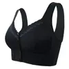 Ropa interior de mujer con broche frontal transfronterizo, sujetador tipo chaleco de algodón suave y cómodo para mujeres de mediana edad y mayores, talla grande, sin aros, push-up