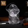 Botella de Vidrio para Whisky Apilable Estilo Retro Soplado a Mano Juego Combinado de Botella de Vino de Vidrio de Alto Valor Grabado
