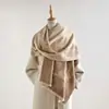 Xale Grande de Renda com Padrão Paisley Intelectual, Cachecol de Lado Duplo Imitação de Caxemira para Outono e Inverno, Aquecedor de Pescoço Longo de Uso Duplo para Mulheres no Outono e Inverno