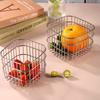 Cesta de Almacenamiento de Acero Inoxidable 304 Cesta de Frutas Estante de Almacenamiento con Drenaje Estilo Doméstico Cuadrado Almacenamiento de Cosméticos Cesta Miscelánea