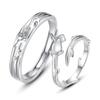 Anillos de Pareja Fujian y Guangdong Plata de Ley S925 Anillos Pequeño Príncipe y Flor de Rosa Par Abiertos Ajustables Lujo Ligero Regalo de San Valentín
