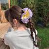 Sol de California ~ scrunchie de encaje plisado de intestino grande para mujer 2025 nuevo sentido de alta gama cuerda para el pelo cuerda para coleta flor para la cabeza