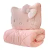 Almohada y manta de gato lindas dos en uno para siesta en la oficina, uso en el coche y como manta decorativa para mujeres
