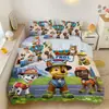 Juego de Cuatro Piezas de Algodón Puro Patrulla Canina, Juego de Tres Piezas de Algodón Puro con Dibujos Animados de Ryder, Funda de Edredón Individual de Dibujos Animados para Dormitorio