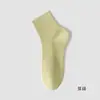 Calcetines de Algodón de Xinjiang para Mujer, Calcetines Cortos Finos de Verano, Antibacterianos, Desodorantes, Absorbentes de Sudor, Calcetines con Borde Fruncido, Calcetines Lindos de Media Pantorrilla para Niña