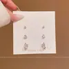 Exquisite Temperamento Doce Conjunto Pequeno Brincos Estrela Lua Cuidados com o Furo da Orelha Studs Moda Feminina Versátil Influenciador da Internet Ornamentos de Orelha