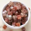 Cristal Súper Siete Negro Dorado Natural Forma de Cubo de Azúcar Encanto Versátil Irregular Pulsera Multipiedra DIY Cristales de Cabello Irregulares Cuentas Sueltas
