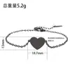 Pulsera de Acero Inoxidable con Agujero Exterior en Forma de Corazón y Cadena Cruzada, Material en Blanco, Pulsera para Regalo de Vacaciones, Venta al por Mayor