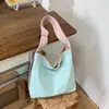 Bolsa Transversal Bordada de Grande Capacidade Nova Estilo Coreano Estilo Ins Verde Menta Fresco de Alto Valor Estético para Meninas