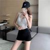 Calças Casuais Brancas Versáteis Popular na Internet Cintura Alta Hot Pants Roupas de Primavera Femininas Shorts de Quadril para Garota Quente Emagrecimento Roupa Exterior Calças Retas