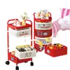 Al por mayor Nuevo Carrito Pequeño Dopamina Estante de Almacenamiento para Snacks Móvil de Pie Hogar Sala de Estar Cocina Estante de Almacenamiento Multicapa