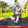 Escultura de Toro de Fibra de Vidrio para Exteriores para Jardines, Céspedes, Entradas de Restaurantes de Hot Pot de Res, Centros Comerciales, Adornos de Pastor Montando una Vaca, Estilo Rural