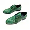 Zapatos de cuero a cuadros para hombre, zapatos pequeños de cuero con cordones, zapatos de cuero de punta de talla extragrande transfronterizos, zapatos de cuero casuales formales de moda modernos para hombre