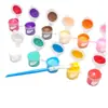 Set de 12 colores de pintura acrílica de 3 ml, 6 piezas conectadas, tiras de pintura artística para niños, pintura especial para muñecos de yeso