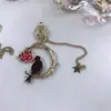 Pingente dupla face com corrente decorações de festival liga metálica injetada a óleo material DIY pingente de alce auspicioso para guirlanda de Natal
