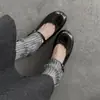 Zapatos Mary Jane de nicho, alta gama, para mujer, perfectos con faldas, nueva colección de verano 2026, negros, con una sola tira, punta redonda y apertura poco profunda