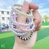 Pulsera de cuerda para el cabello para estudiantes, con temperamento de cuerda para la cabeza tejida a mano con perlas, anillo para el cabello con cola de caballo para adultos, accesorios para el cabello, novedad de verano