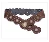 Cinto de Couro Metal com Coração Estilo Retro Americano Doce Cool Punk Étnico Moda Versátil Decoração de Cintura Atacado