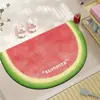 Tapete de Chão para Banheiro Desenho Fofo de Melancia, Antiderrapante, Absorvente de Água, Secagem Rápida, Tapete de Pé de Lama Diatomácea, Tapete de Porta de Banheiro