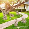 2027 Nueva Decoración de Jardín de Conejo Retro Realista al Aire Libre de Pascua Transfronteriza Señal Impermeable para Fiesta