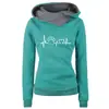 Sudadera con capucha de frecuencia cardíaca nueva para Otoño e Invierno 2025 Traje deportivo casual para mujer con capucha y cinturón