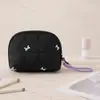 Nuevo neceser de maquillaje de media luna con lazo, bolsa de almacenamiento de cosméticos para viajes al aire libre, bolso de mano portátil de alta gama